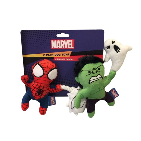Marvel Halloween Spiderman Web Ghost Hulk Ghost Crinkle Squeak Plush 5" Dog Toy - Picture 1 of 3